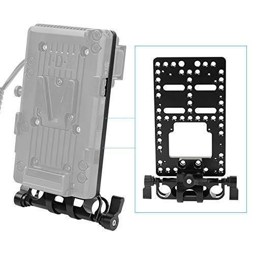 CAMVATE Aluminum Cheese Plate with 360 Degree Rotating 15mm Rail Blocks Clamp for IDX P-V2 V Mount Camera Plate - 2691