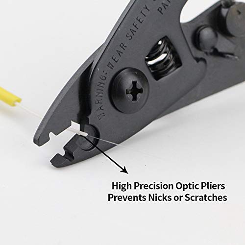 3 Port Hole Fiber Optic Stripping Tool, 6" Handle CFS-3 Fiber Optic Stripping Pliers Includes Hex Key for Adjustments,Ergonomic Optical Pliers Stripping 250 micron Buffer Coating from 125 micron CFS 3 Optical Pliers