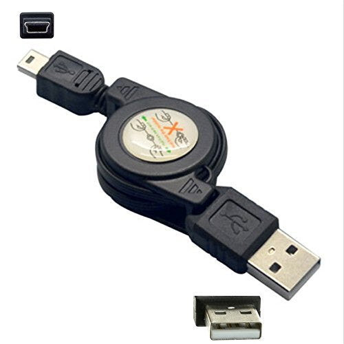 DATA DriveT PTC Twin Pack - 2 of 29.5" Retractable USB2.0 A to 5-Pin Mini-B Cable for Most Digital Cameras, camcorders, BlackBerry, Sony PSP, Cell Phones, MP3's.