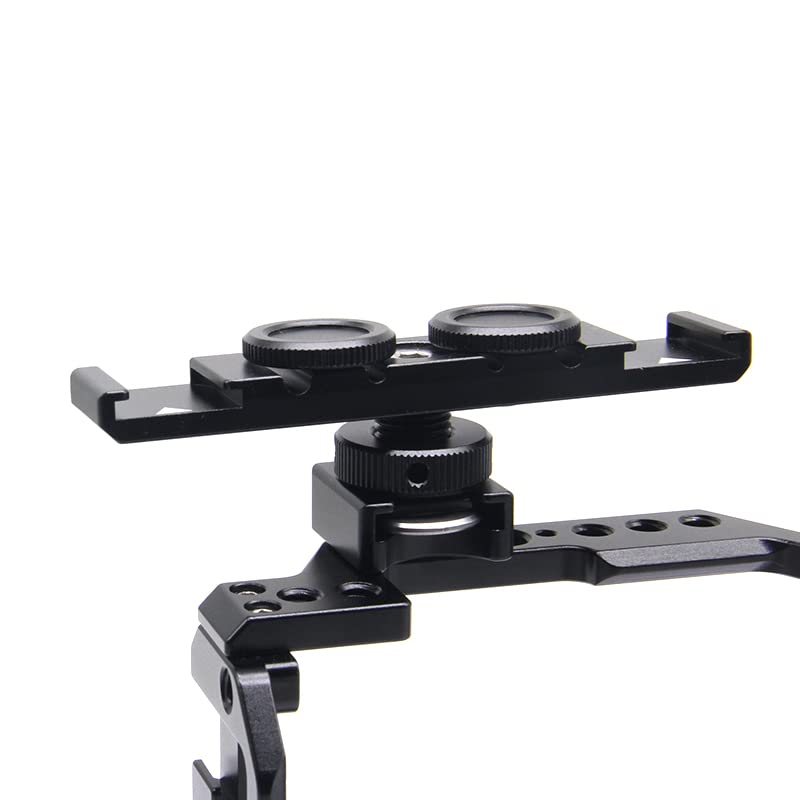 ANNTERY Cold Shoe Mount Adapter Bracket,Aluminium Alloy Flash Hot Shoe Adapter Mount,Cold Shoe Mount Adapter,with 1/4In Screw,1/4In Thread Hole,for Camera Tripod Photo Studio Kit(2pcs Pack)-A029