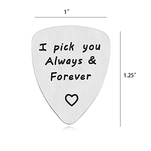 Guitar Picks, 3Pcs Anniversary Gifts Anniversary Gifts I Pick You& I'd Pick You Every Time&I Pick You Always&Forever for Boyfriend Gifts Husband Gifts