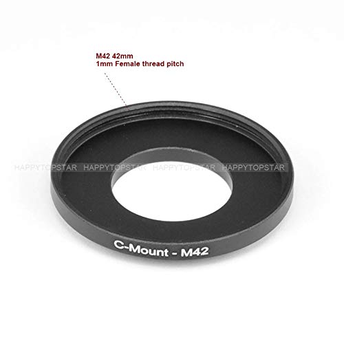 Metal C Mount to M42 Male to Female C Mount 25mm to 42mm C Mount -M42 Step-Up Coupling Ring Adapter for Lens Filter Telescope