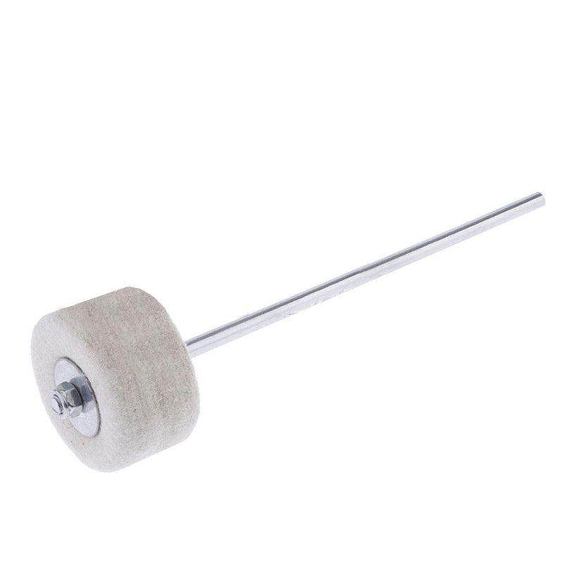 Tzong A Pair White Bass Drum Mallet Double Pedal Felt Cotton Felt Hammer Universal Timpani Sticks with Stainless Steel Handle