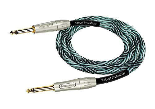 Kirlin IWB-201PFG-10FT/WBB FABRIC PREMIUM WAVE INSTRUMENT CABLE - BLUE/TURQUOISE