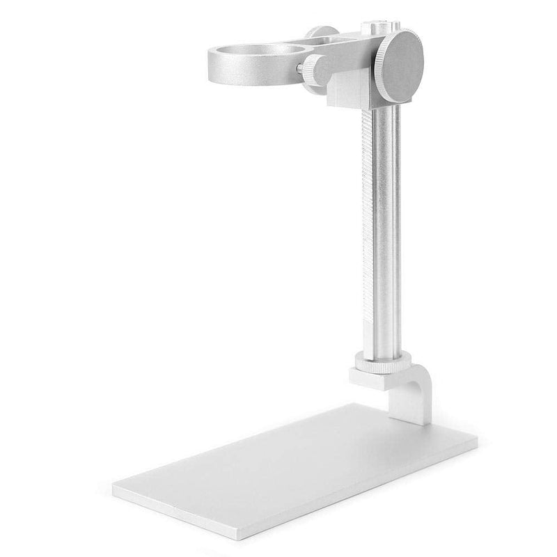 Microscope Stand, Aluminum Alloy Universal Adjustable Base Stand Holder Desktop Support Bracket, for 32-34mm in Diameter USB Digital Endoscope Microscope, Microscope Holder Accessory(White)