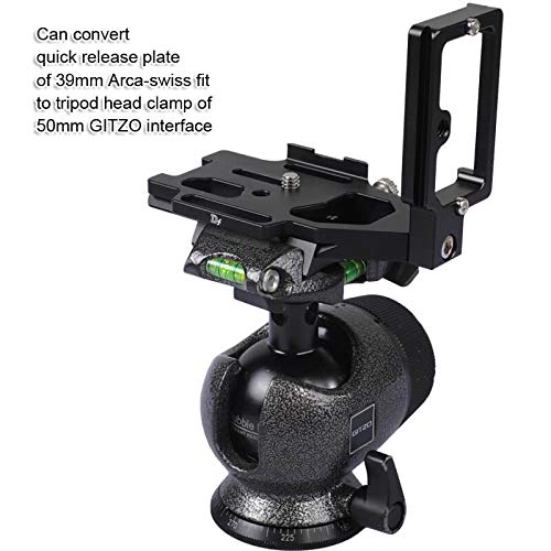 iShoot Camera Quick Release Plate Adapter Clamp Converter Compatible with GITZO GS5160CDT, Can Convert Quick Release Plate of 39mm Arca-Swiss Fit to 50mm GITZO Tripod Head Clamp