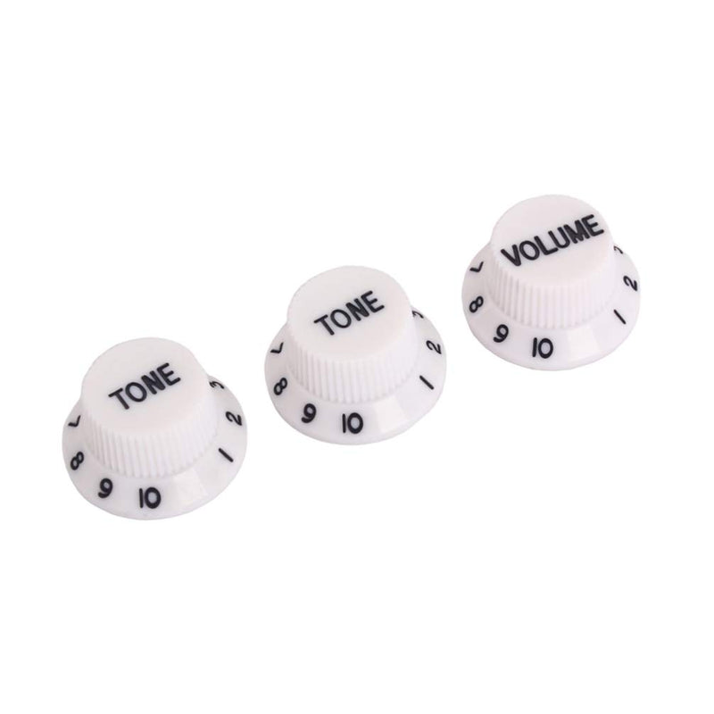 Artibetter 3PCS Guitar Knob Plastic Top Hat Guitar Volume Tone Control Knobs Amplifier Knobs for Strat Guitar White