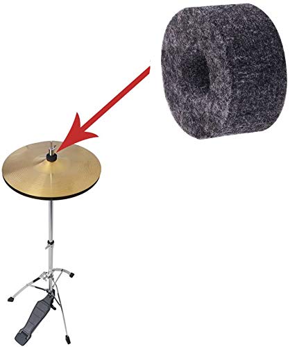 Cymbal Felts 20pcs Hi-Hat Clutch Felt Drum Set Cymbal Stand Felt Washer Small Size Gray (Inner Diameter: 10mm）