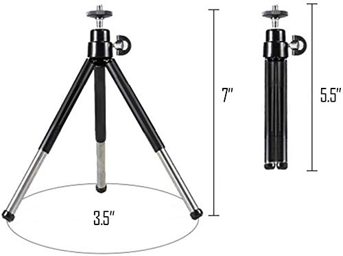 GearFend Lightweight Mini 5.5" Tripod with Extendable Legs for Logitech Webcam C920 C922, and Small Cameras, Plus Microfiber Cloth