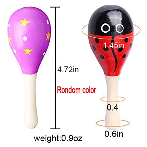 Wooden Maracas Egg Shaker Percussion Musical Egg Maracas for Baby, 6PCS Colorful Egg Shakers + 2PCS Hand Hold Mini Maracas, Wooden Percussion Musical Instruments for Toddlers Educational Toys