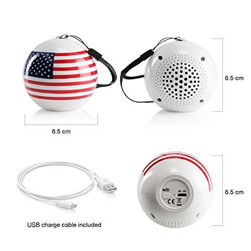 Compact iCute Bluetooth Wireless Speaker - American Flag