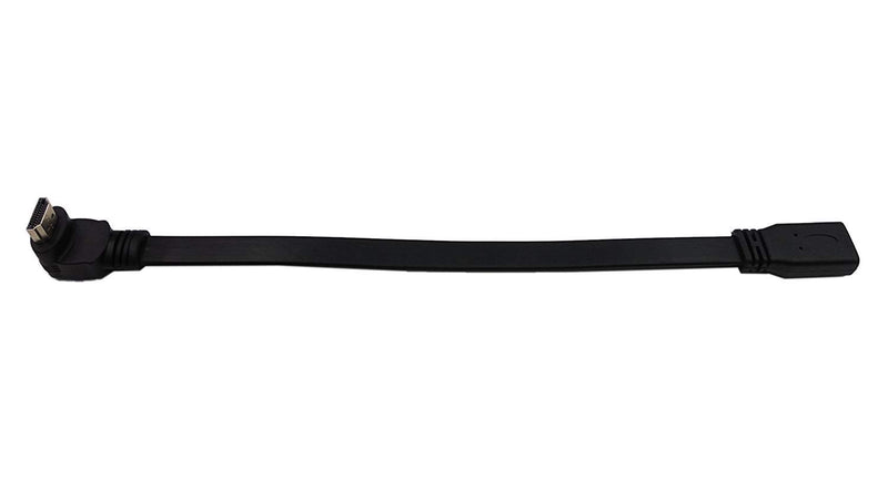 [AUSTRALIA] - CERRXIAN 1FT Flat Slim High Speed HDMI Extension Cable A Female to 90 Degree Down Angle A Male Cord 