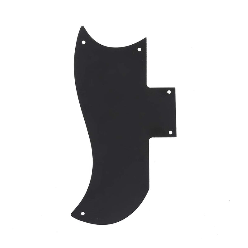 Musiclily Pro 5-Hole Small Half Face Guitar Pickguard Compatible with USA Les Paul American SG, 3Ply Black