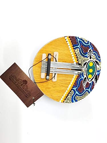 Kalimba Thumb Piano - 7 keys - Tunable - Coconut Shell - Painted by Bethlehem Gifts TM