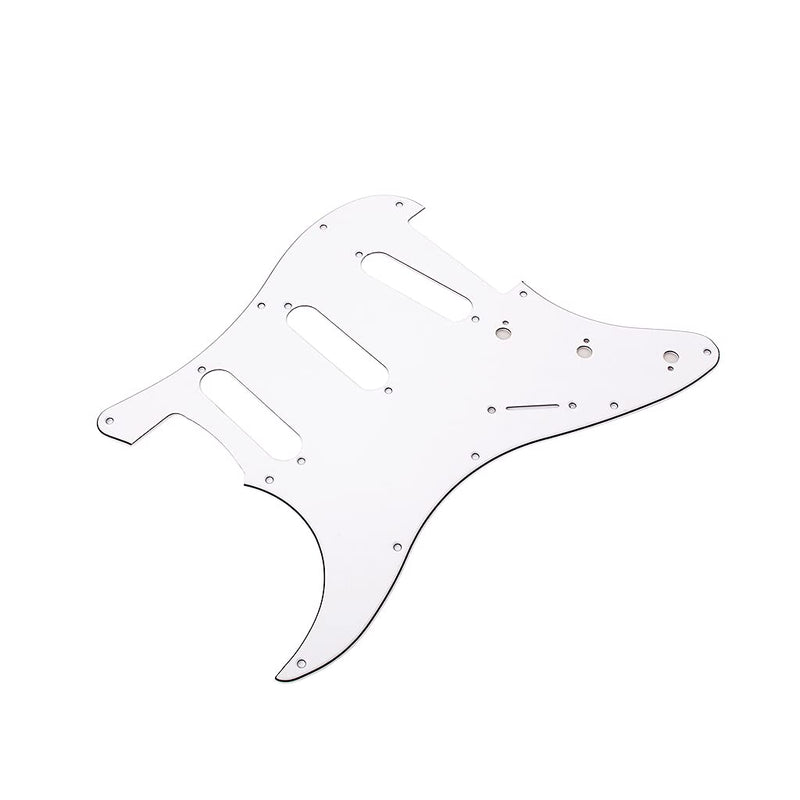 Alnicov Left Handed SSS 11 Hole Guitar Strat Pickguard for Stratocaster Guitar Replacement Parts,3Ply White