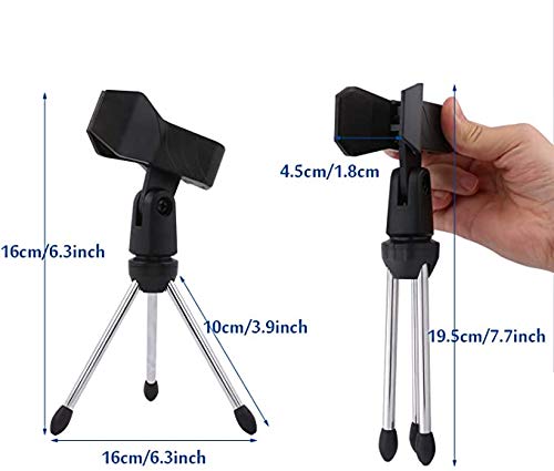 [AUSTRALIA] - Desktop Microphone Stand Holder Foldable Tripod for Podcasts,Online Chat,Conferences,Lectures,meetings,and More(Height 5.5'') 