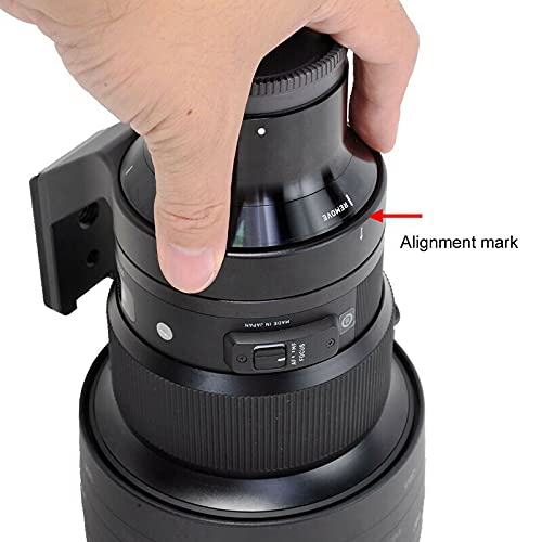 [AUSTRALIA] - Lens Collar Tripod Mount Ring Support Holder BracketCompatible with Sigma 105mm f/1.4 DG HSM Art (EF/FX/FE/L Mount) & Sigma 100-400mm f/5-6.3 DG DN OS (E/L Mount) Lens, Bottom is Arca Fit Plate 