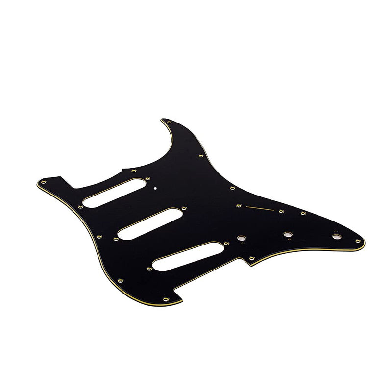 Alnicov SSS 11 Hole Strat Electric Guitar Pickguard for Standard Stratocaster Style Guitar Parts,3Ply Black