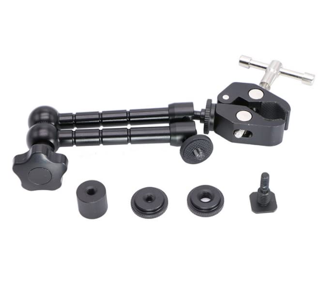 11inch Adjustable Articulating Friction Magic Arm & Large Super Clamp for Camera Rig, LCD Monitor, LED Flash Lights (11 inch Magic arm+ Super clamp) 11 inch Magic arm+ super clamp