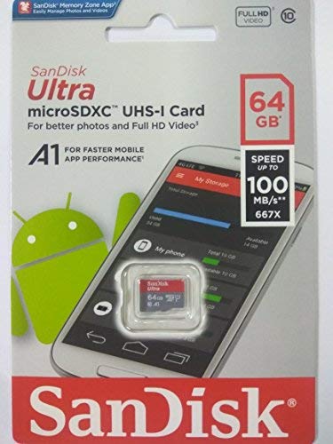64GB Sandisk Micro Memory Card works with Campark ACT74, ACT76, ACT76+, Action Camera 4K Video Cam SDXC MicroSD TF Flash 64G Class 10 with Everything But Stromboli Card Reader