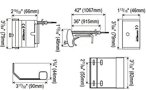 [AUSTRALIA] - Seco-Larm SM-4201-LQ Track-Mount Overhead Door Magnetic Contact Switch, Rugged Aluminum Housing, 36" Wire Leads, For Closed Loop Circuits, 3" Gap, Weatherproof, Mounting Bracket Included 