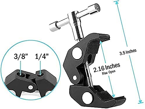 11inch Adjustable Articulating Friction Magic Arm & Large Super Clamp for Camera Rig, LCD Monitor, LED Flash Lights (11 inch Magic arm+ Super clamp) 11 inch Magic arm+ super clamp