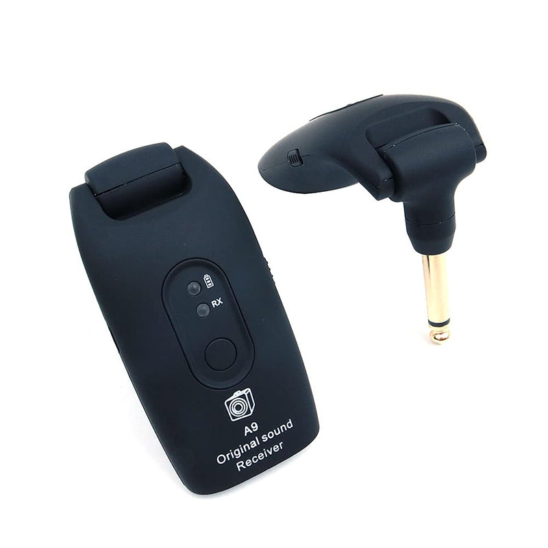 Alnicov Guitar Wireless System 2.4GHz Wireless Guitar Transmitter and Receiver for Electric Guitar Bass Violin A9 Black