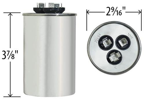 Z97F9816 - 60 + 5 uf MFD 370 Volt VAC - GE Round Dual Run Capacitor Upgrade