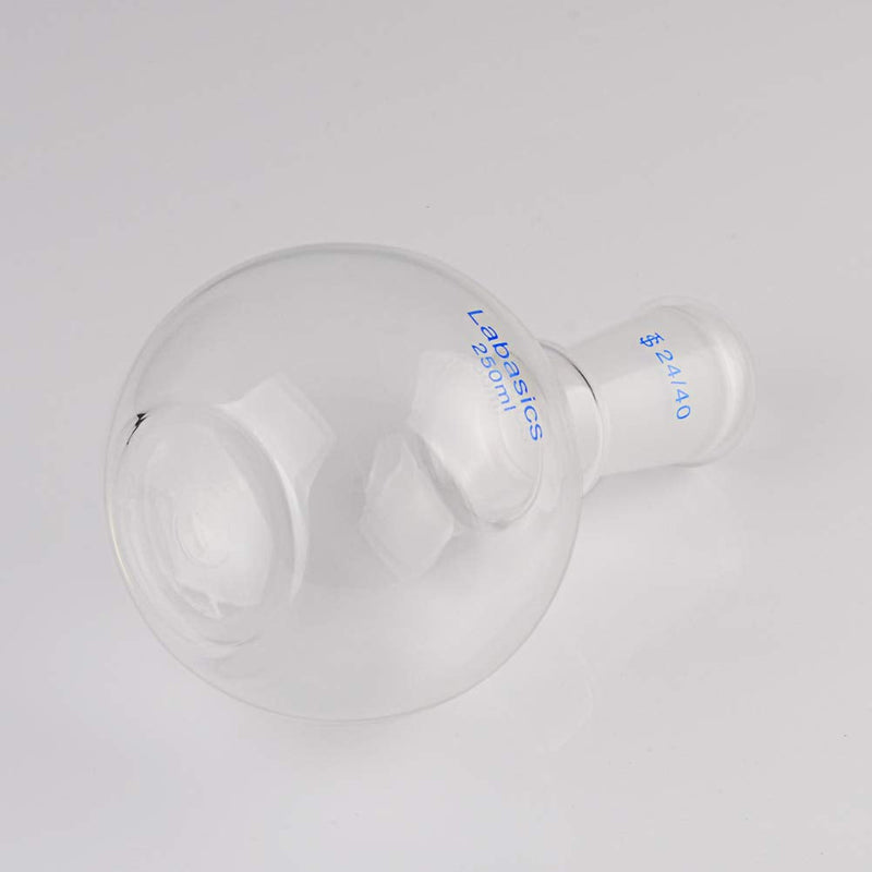 Labasics Glass 250ml Single Neck Flat Bottom Boiling Flask, with 24/40 Standard Taper Outer Joint, 250ml 250 ml
