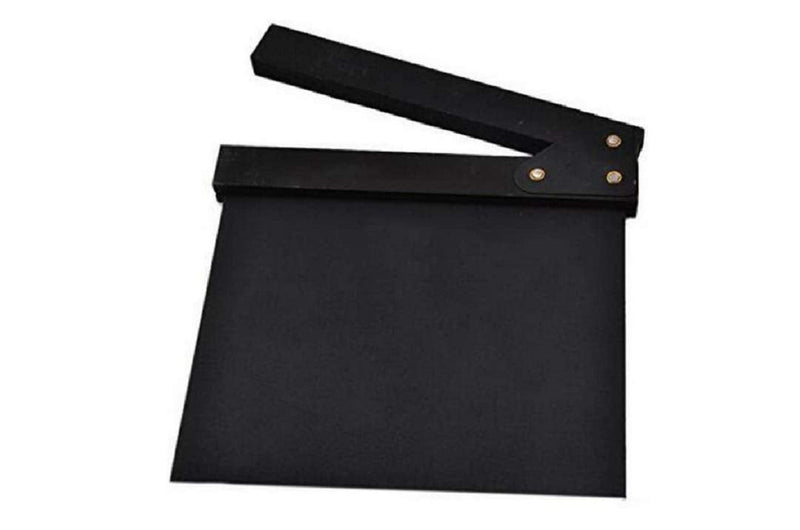 zmgmsmh Wooden Clapboard Director Film Movie Cut Action Scene Slateboard Clapper Board Slate (Small-Black) Small-Black