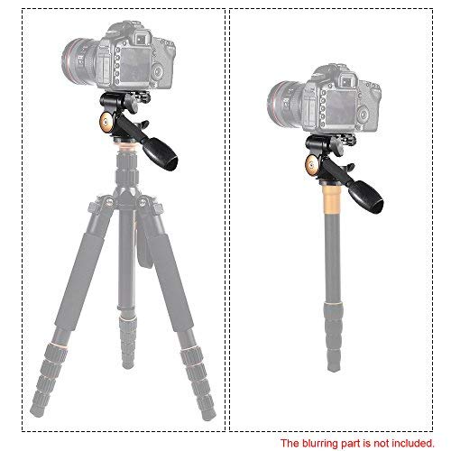 Andoer Camera Tripod Handle Ball Head 3-Way Fluid Head with Quick Release Plate 360 Degree Rotation for Canon Nikon Sony DSLR Camera Max. Load 6Kg