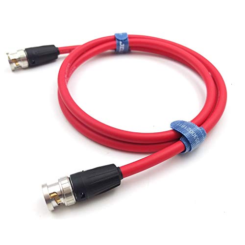 SZJELEN 12G 75 ohm HD-SDI Video Coaxial Cable Neutrik BNC to BNC for 4K Video Camera,50cm (Red Cable) Red Cable