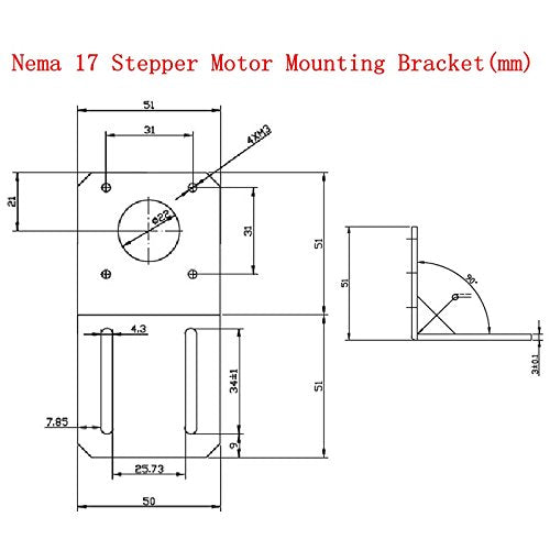 Anndason Nema 17 Stepper Motor Mounting Bracket w/ M3 Screws (6 PCS)