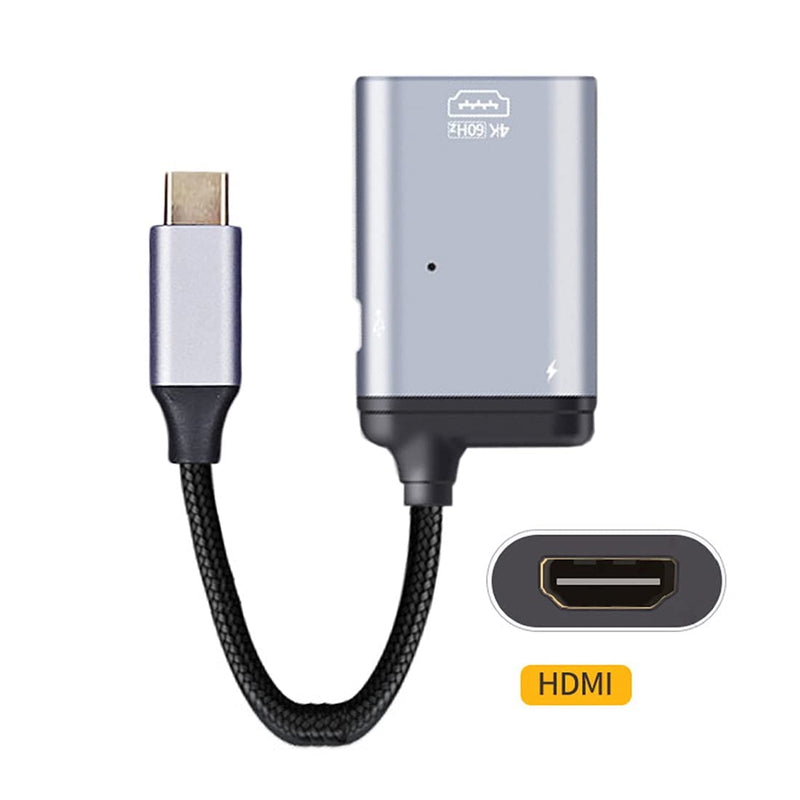 [AUSTRALIA] - Chenyang CY USB3.1 Type C USB C to HDMI Converter HDTV Adapter 4K 60hz 1080p with Type C Female PD Power Port for Tablet Phone Laptop PD+HDMI Grey 