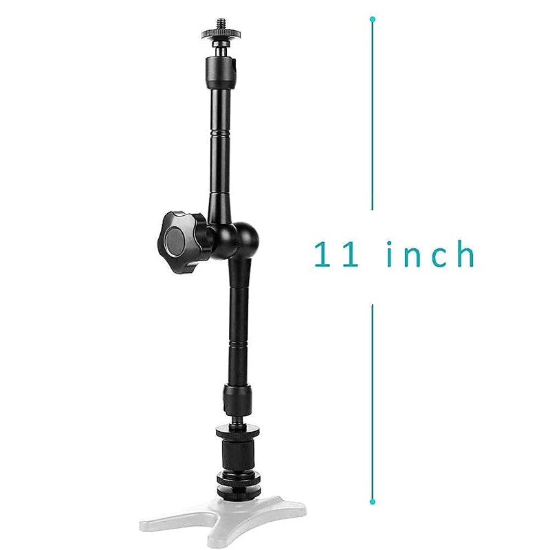 11inch Adjustable Articulating Friction Magic Arm & Large Super Clamp for Camera Rig, LCD Monitor, LED Flash Lights (11 inch Magic arm+ Super clamp) 11 inch Magic arm+ super clamp