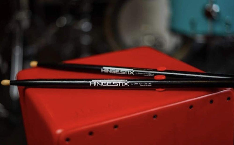 HINGESTIX - Practice Drumsticks, a learning tool that reinforces proper grip, finger technique, and rebound