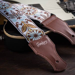 TIMBREGEAR extreme comfort acoustic guitar strap electric guitar strap free - two guitar strap locks guitar strap button! Brown