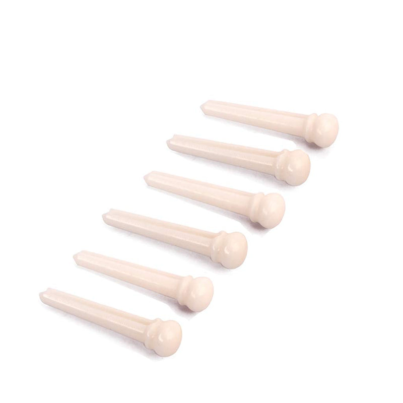 Alnicov 6PCS Guitar Bone Bridge Pins With Natural Bone Color For Guitar Replacement Parts