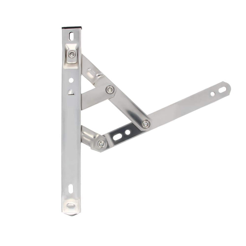MroMax 8Inch Casement/Hanging Window Hinge and 202 Stainless Steel Silver Tone 2PCS