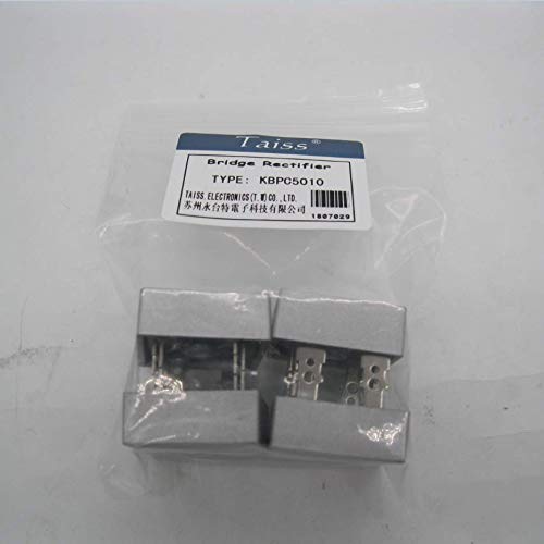 Taiss / 4Pcs KBPC5010 1000V 50A AC to DC Full Wave Single Phase Metal Housing Bridge Rectifier KBPC50-10