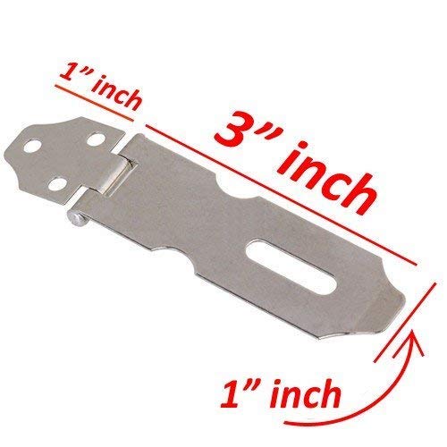 Wideskall® 3" inch Zinc Plated Swivel Safety Hasp and Staple with Screws (Pack of 10) Pack of 10