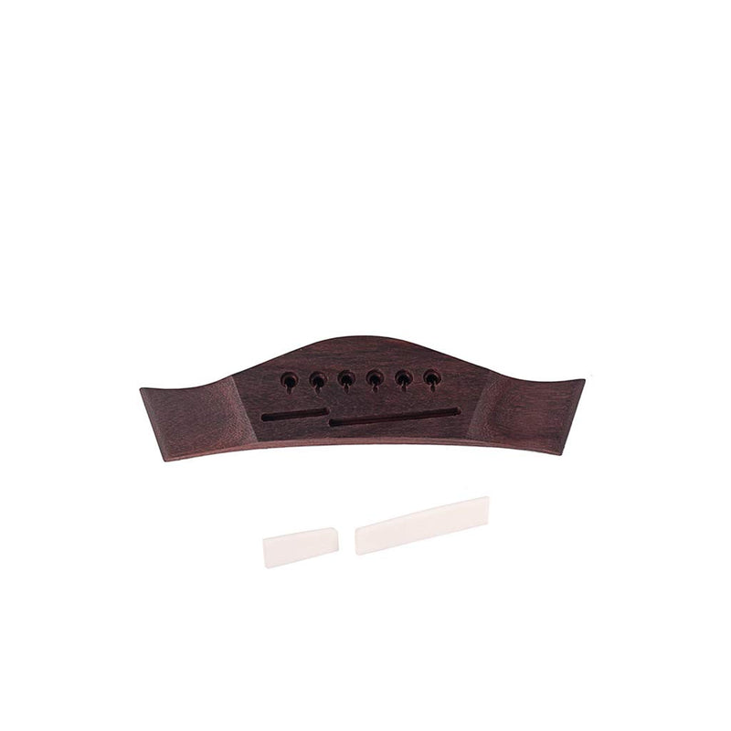 Alnicov 6 Strings Saddle Rosewood Thru Durable Bridge and Bone Saddle for Folk Acoustic Guitar