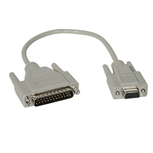 C2G 02447 DB9 Female to DB25 Male Serial RS232 Adapter Cable, Beige (1 Feet, 0.30 Meters)