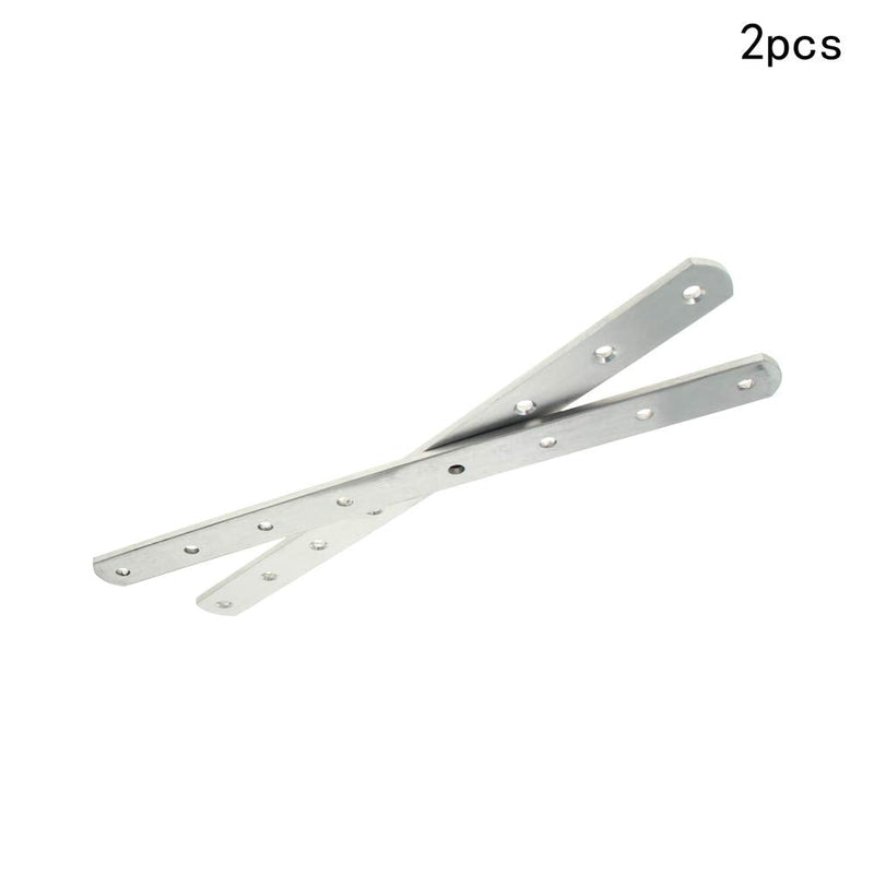Bettomshin 2 PCS Flat Fixed Straight Bracket Repair Board 11.81" x 0.98"Brushed Stainless Steel Surface Connection Angle Bracket Gusset Plate