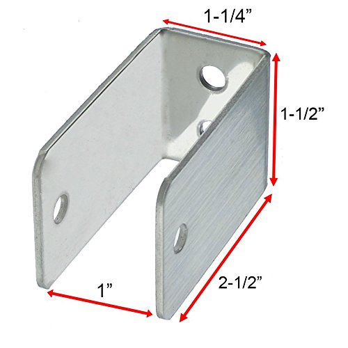 Harris Hardware 11929 Extra Long U Bracket Stamped Stainless Steel 1-Inch Panel Thickness 2-1/2-Inch Bracket Stamped Stainless Steel Height 1-1/4-Inch Base Length 1-1/2-Inch Base Width,