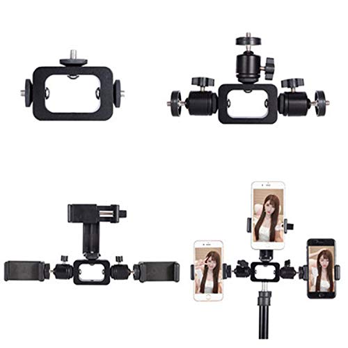 Tripod Mount Adapter Kit for 3 Devices. Works with Smartphones, iPhone, Android, GoPros, DSLR Cameras, Mic, LED, Ring Lights. Perfect for Vlogging, YouTube, Live Streaming, Tik Tok