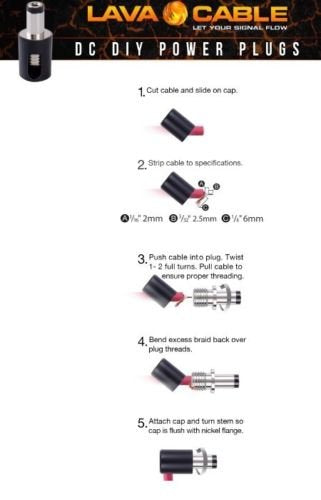 [AUSTRALIA] - LAVA CABLE Tightrope DC Power Solder Free Kit 10' Cable 10 Plugs + Stripping Tool (Red) Red 