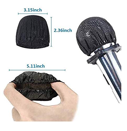 [AUSTRALIA] - Nanum Disposable Microphone Cover,Non-Woven Windscreen Mic Cover Microphone Protective Cap for KTV Recording Room News Gathering (100pcs) (Black) Black 