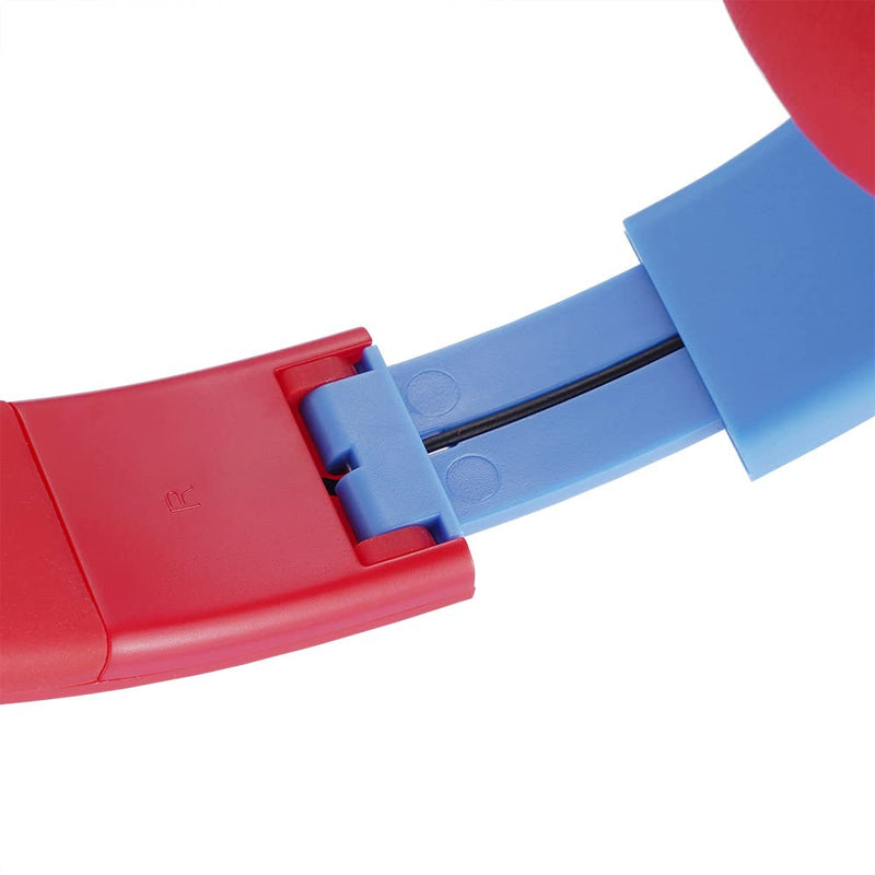 [AUSTRALIA] - Bluetooth Headphones for Kids, PowerLocus Wireless Foldable Headphones Over Ear, Headphone with Microphone, 85DB Volume Limit, Wireless and Wired Headset with Micro SD, FM for Cellphones, Tablets, PC Blue/Red 