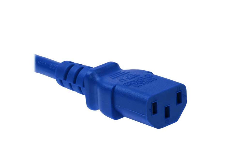 SF Cable 3ft IEC 60320 C14 to C13 Power Extension Cord 10Amp 250V 18/3 AWG SJT - Blue 3 ft